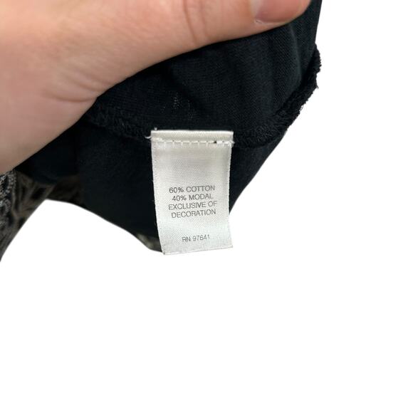 Boho Embroidered Tank J. Jill Black Sleeveless Cotton Modal Petite M - Picture 5 of 6